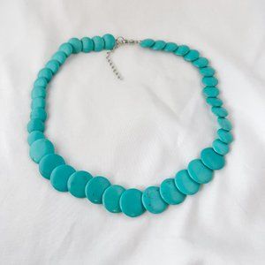 Graduated Faux Turquoise Necklace